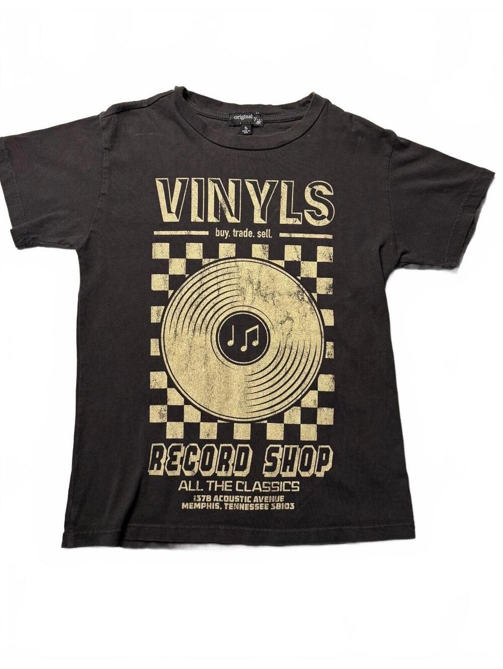 Originaly Vinyls Record Shop Graphic T-Shirt Small Black